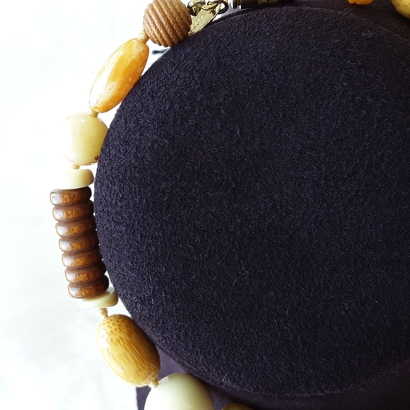 Rare Vintage Signed Les Bernard Inc Faux Ivory and Wood Necklace - Picture 7 of 10